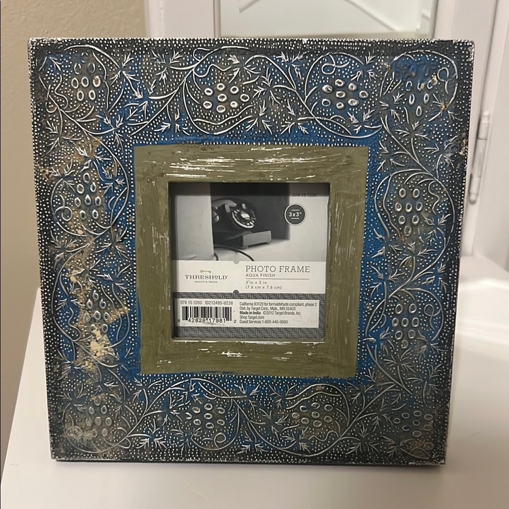 Threshold Blue and Gold Decorative Photo Frame